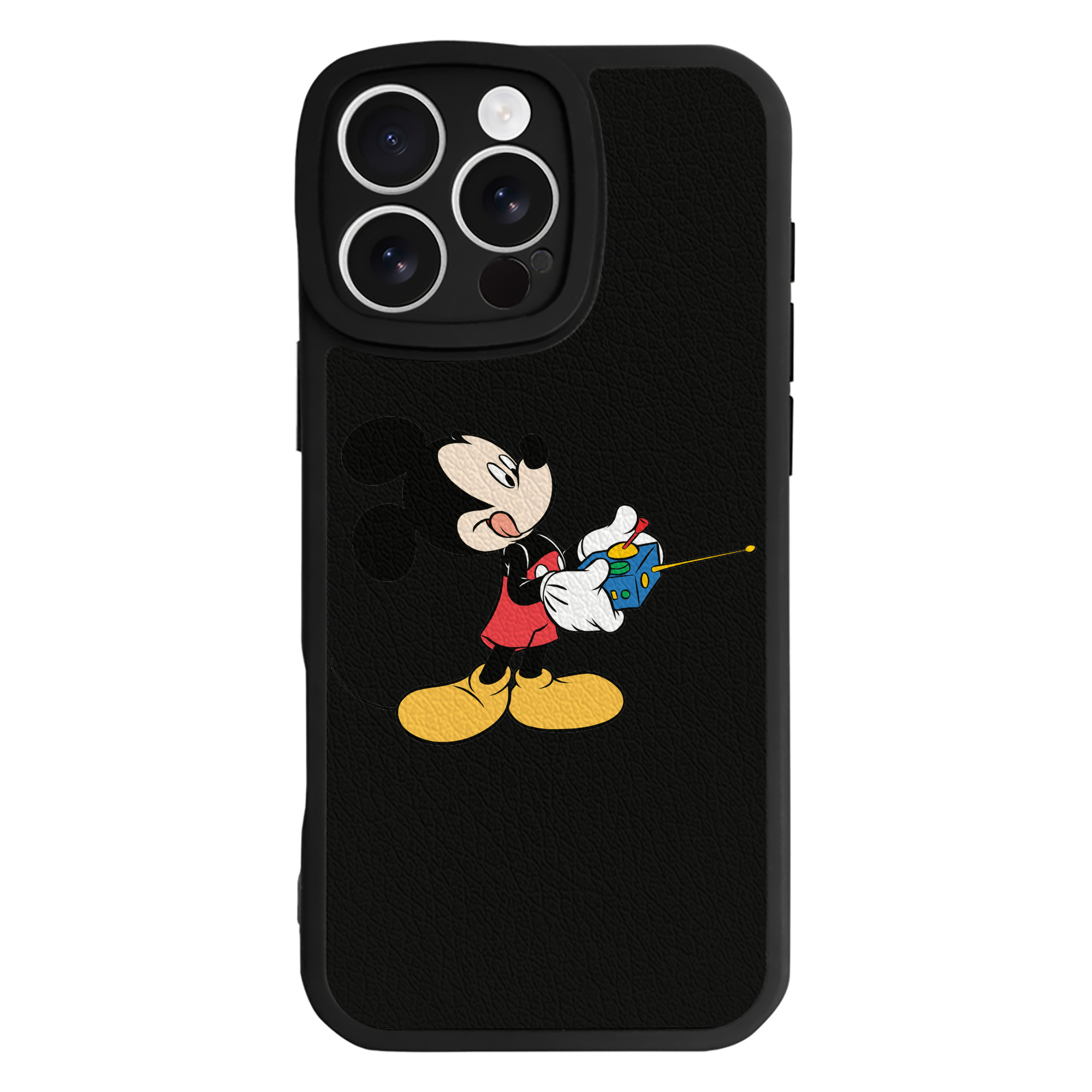 （画像用） ミッキーマウス Mickey Mouse 【iPhone 16シリーズ対応】シリコンスマホケース（レザー調） 材質：シリコン